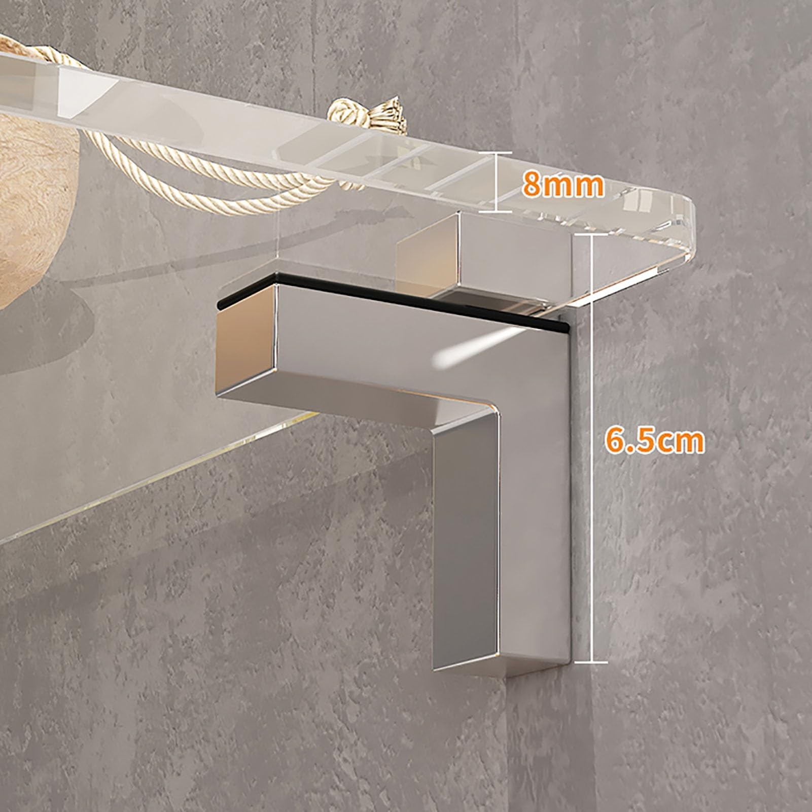 Estantes flotantes para pared, Estante acrílico for colgar en la pared, estante flotante for baño/sala de estar/cocina/cuarto de ducha, estante de pared organizador de perfumes/cosméticos/baño/suminis