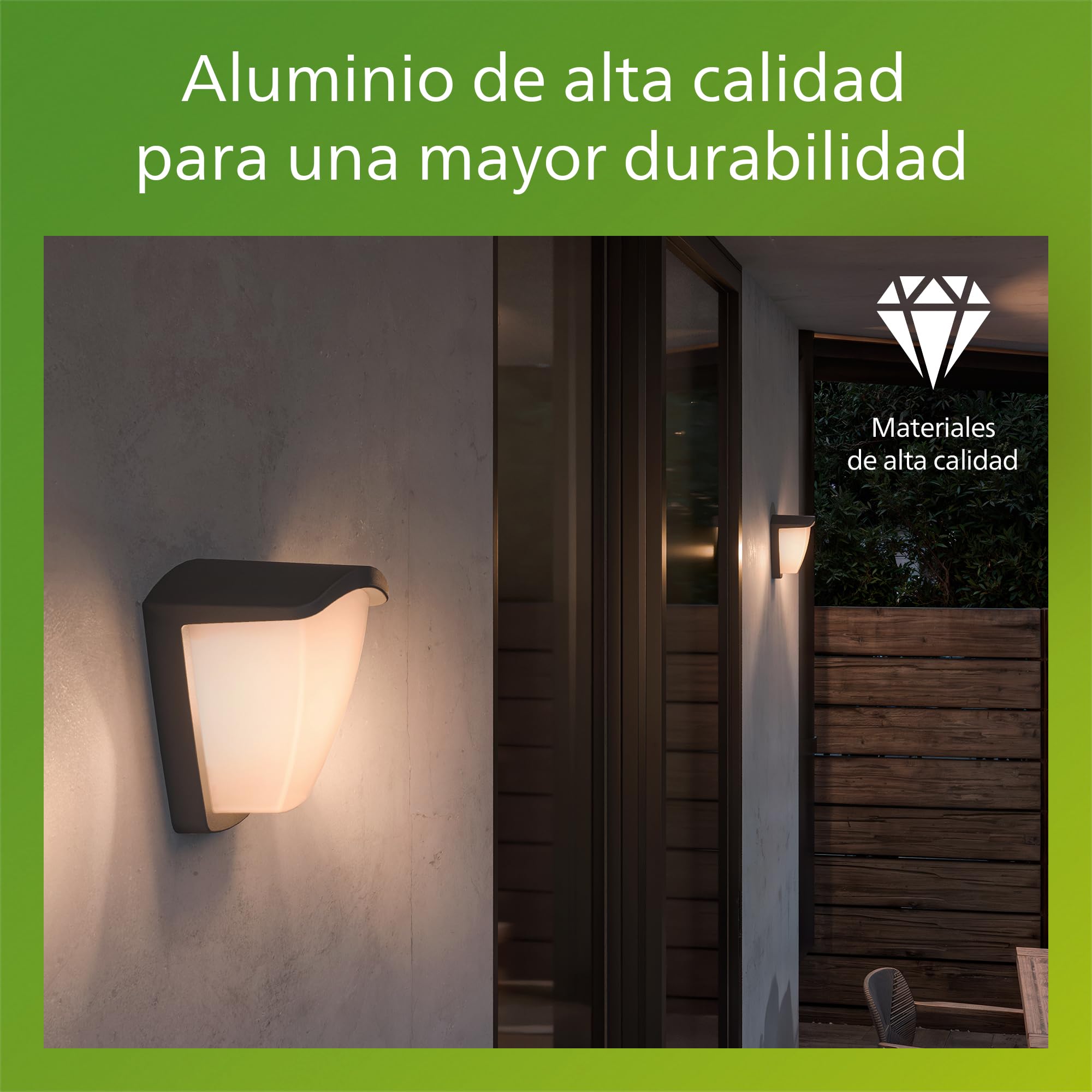 PHILIPS Kiskadee Aplique LED Exterior para Jardín y Patio sin Bombilla Gris