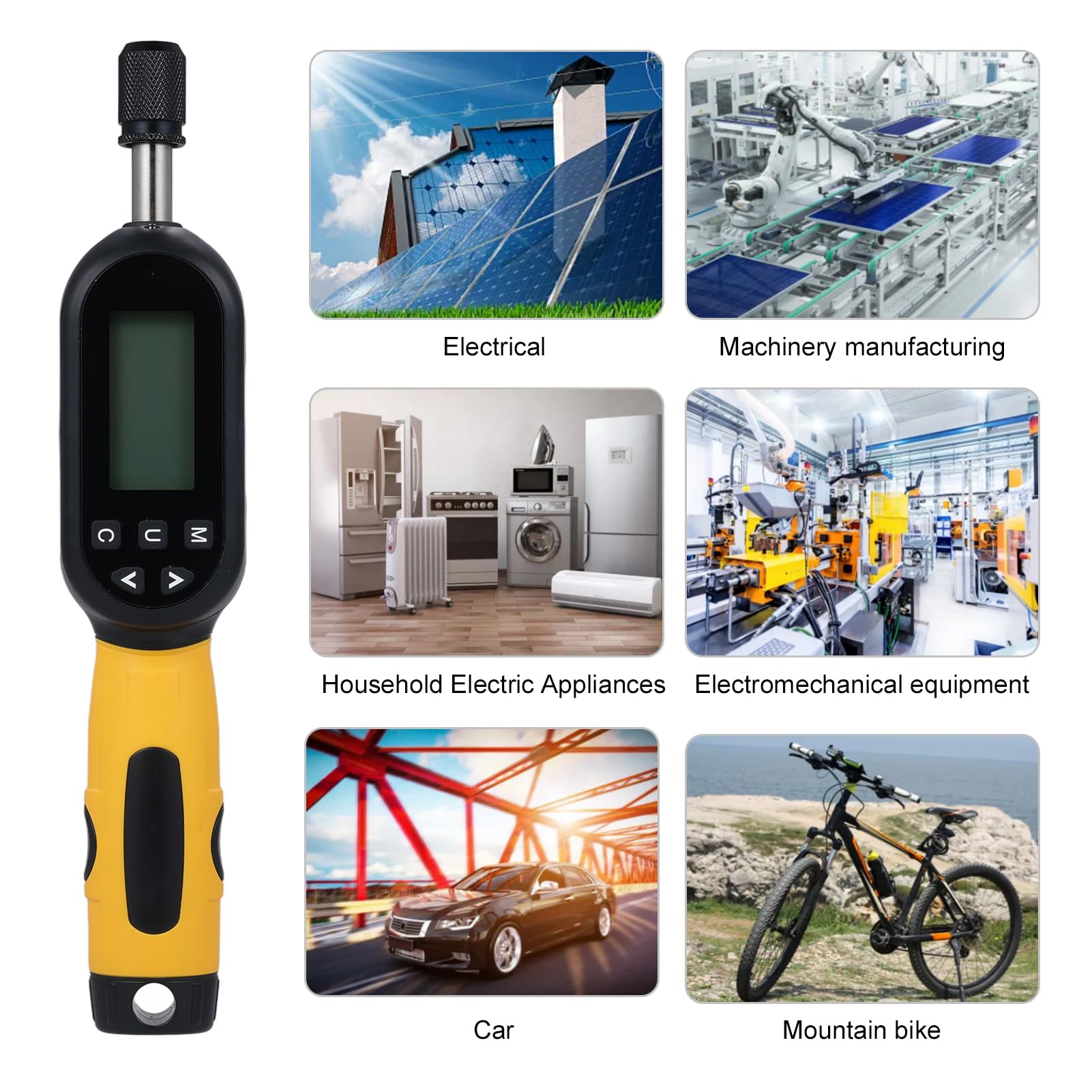 Tournevis Dynamométrique Numérique 1.2-12Nm avec Rétroéclairage LED et Buzzer pour Réparation Vélo Automobile Outils de Serrage Professionnel Précis