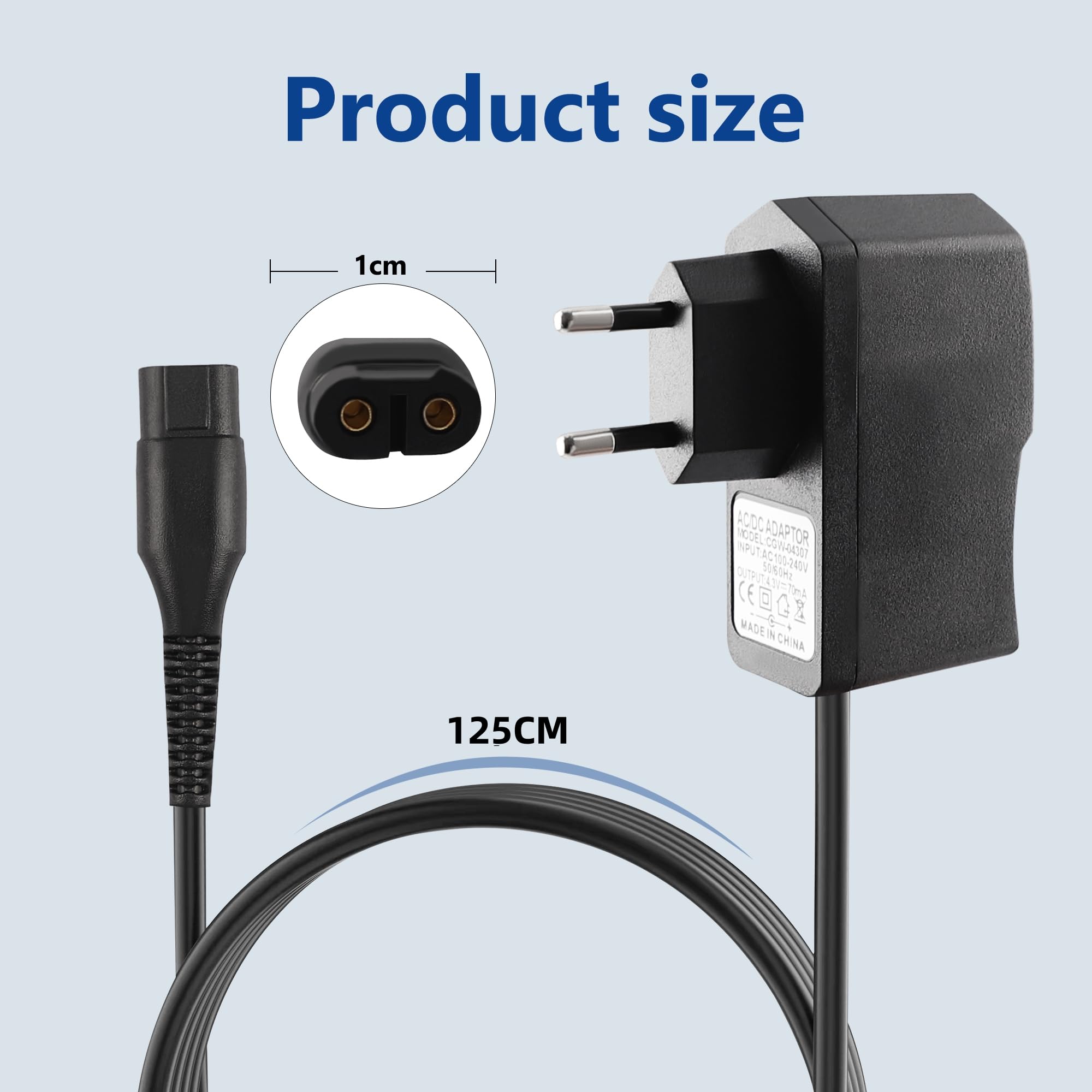 Xahpower Caricatore per Philips Oneblade QP2520, 4.3V Alimentatore Caricabatterie per BT3206 MG3740 MG3730 MG3710 MG5720 MG5730 QP2620 Modello Caricatore A00390