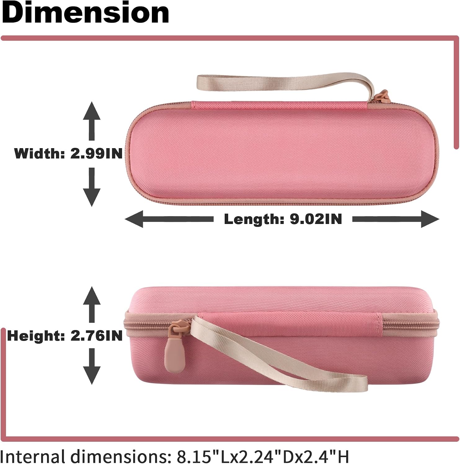 Hard Carrying Case for Dyson HushJet Mini Cool Fan, Pink | Portable Travel Protective Storage Case with Shockproof EVA Shell, Organizer with Mesh Pocket and Hand Strap. Case Only