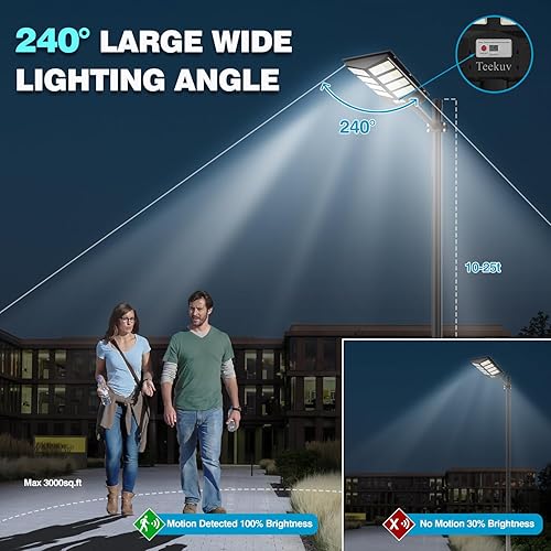 Miniatura 3 de Luces solares de 2000 W impermeables para exteriores, 225000 lúmenes, 640 LED, del anochecer al amanecer, luces de inundación de seguridad solar