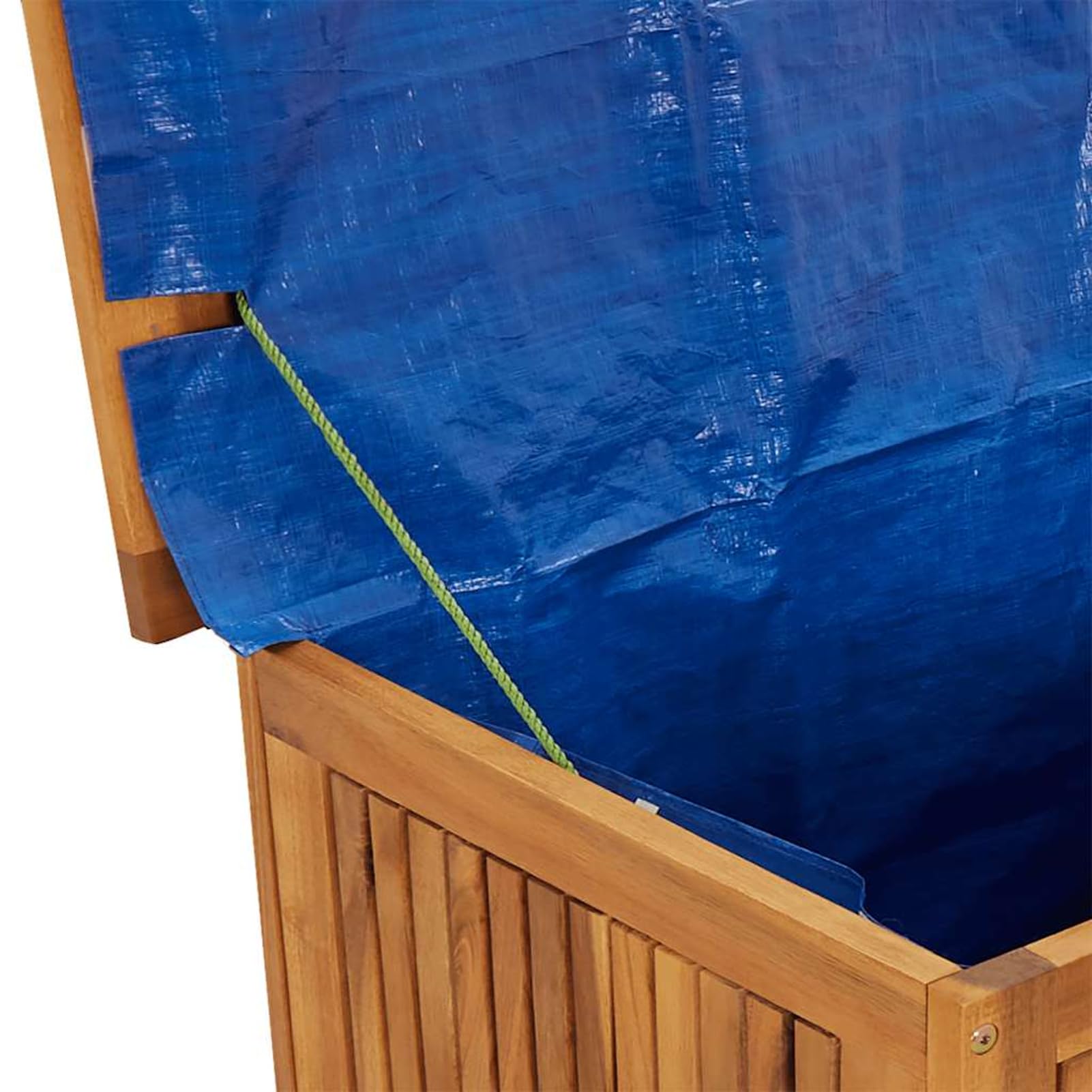 Gecheer Scatola portaoggetti da giardino con ruote, 60 x 50 x 58 cm, in legno di acacia, per esterni, organizer per attrezzi da giardino, cassapanca per cuscini per balcone, piscina, terrazza