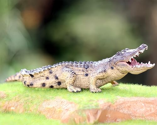 Miniatura 3 de Gemini&Genius Figura de acción de cocodrilo con mandíbula móvil, cocodrilo de vida silvestre, zoológico, figura de juguete para niños, educativa,