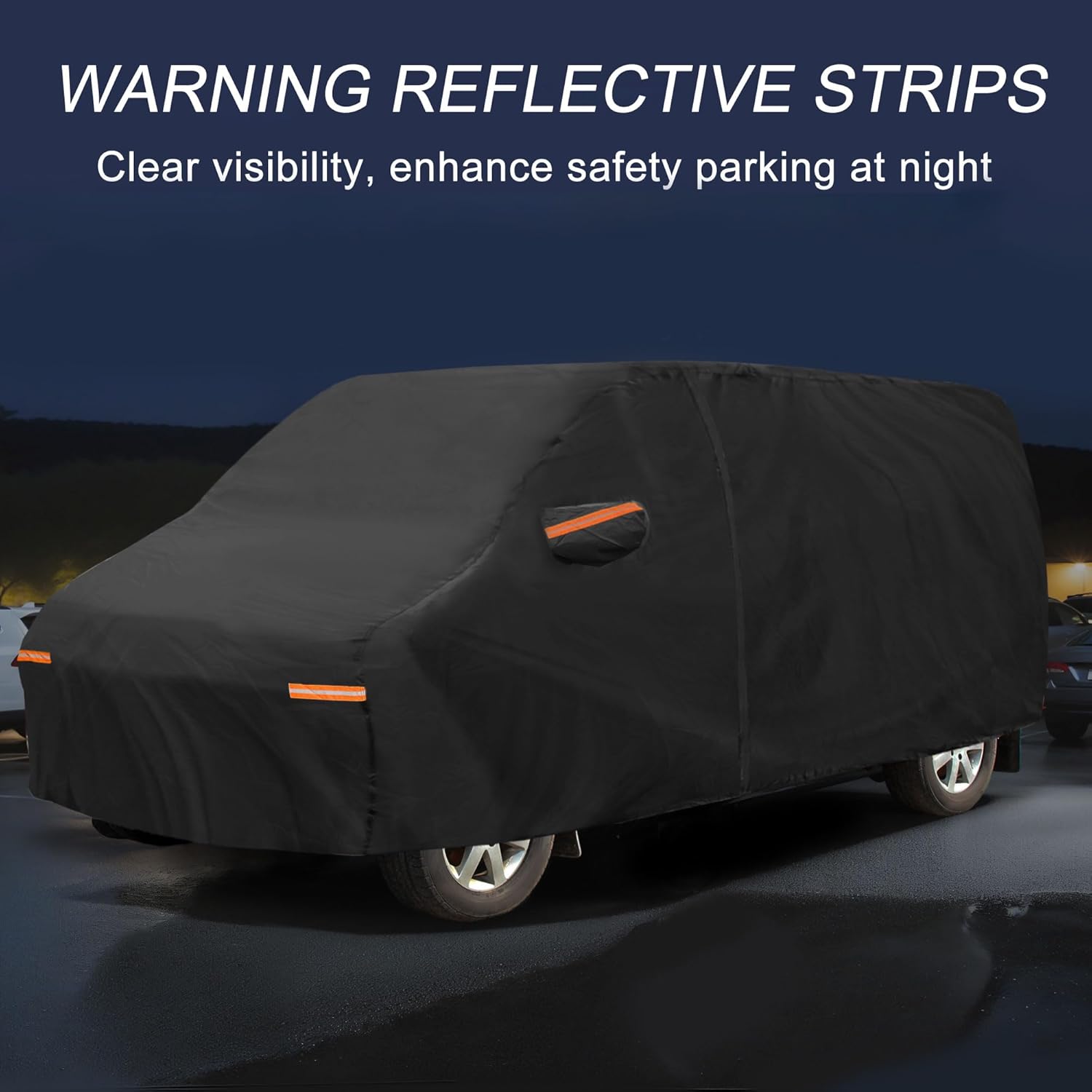 X AUTOHAUX Car Cover Outdoor Waterproof Sun Rain Snow Hail Protection with Left Side Door Zipper Aluminum Film for Ford Transit Connect