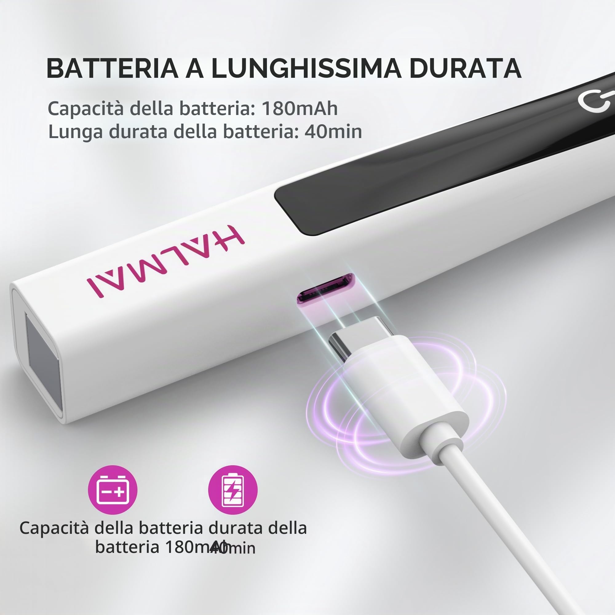 Halmai Lampada UV portatile per smalto gel, mini luce rossa portatile con LED, asciuga unghie USB ricaricabile senza fili, strumento per manicure a casa con cura delle unghie, stampaggio delle unghie