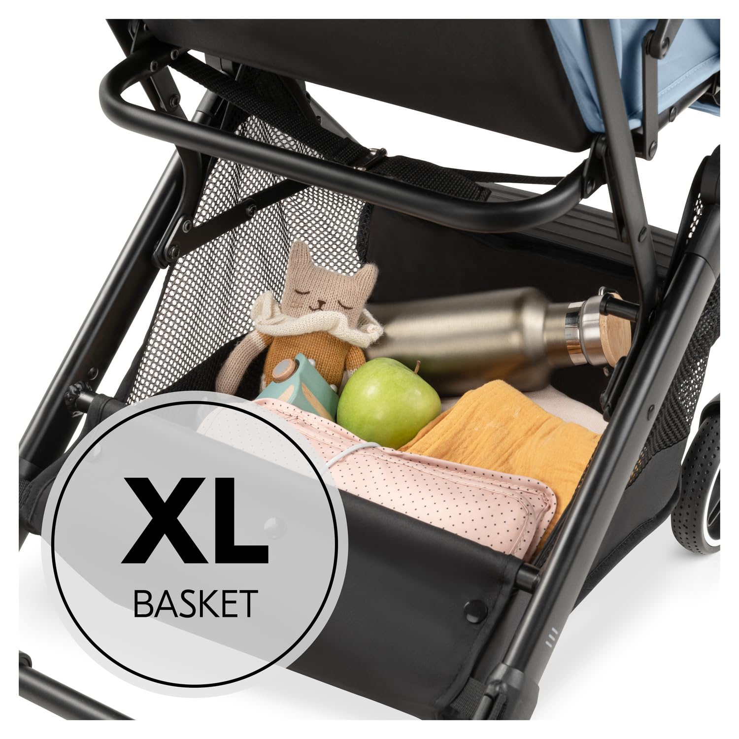 Hauck Travel N Care Plus Dusty Blue – Leichter Reisewagen mit Regenschutz, Kopfkissenfederung, kompakt & faltbar, UPF 50+, voll liegend ab Geburt bis 22 kg