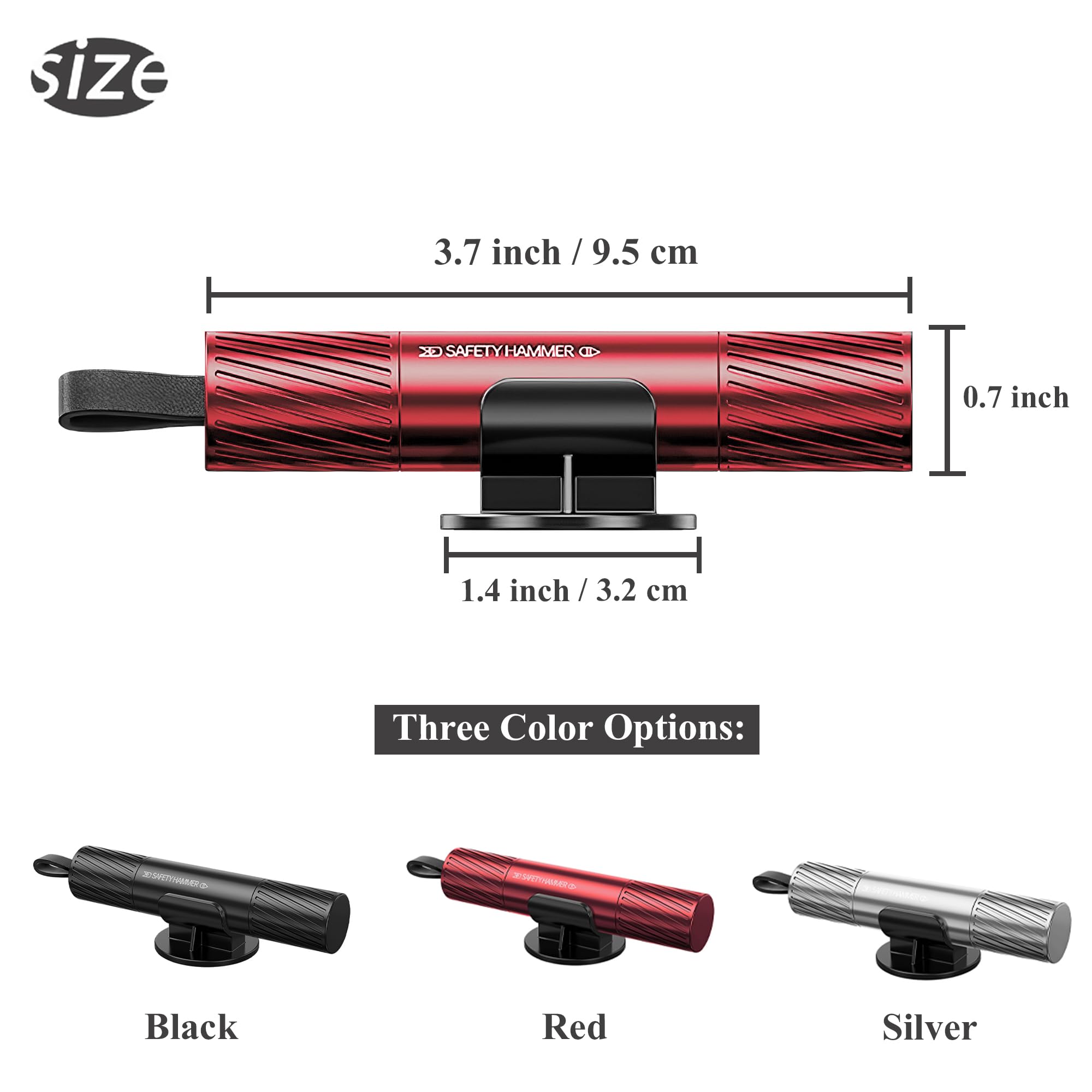 Haecsfl Car Safety Hammer,Window Glass Breaker and Seat Belt Cutter Emergency Escape Tool(1-Red)