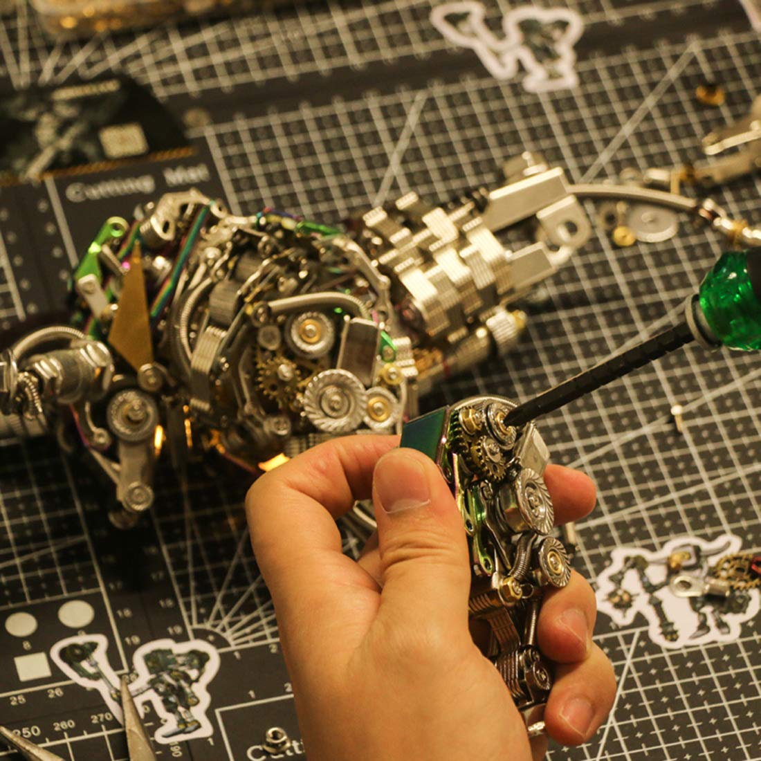 Puzzle 3D metalu, 1087 sztuk byka, zestaw modeli 3D metalu, wycinany laserowo model, mechaniczna układanka