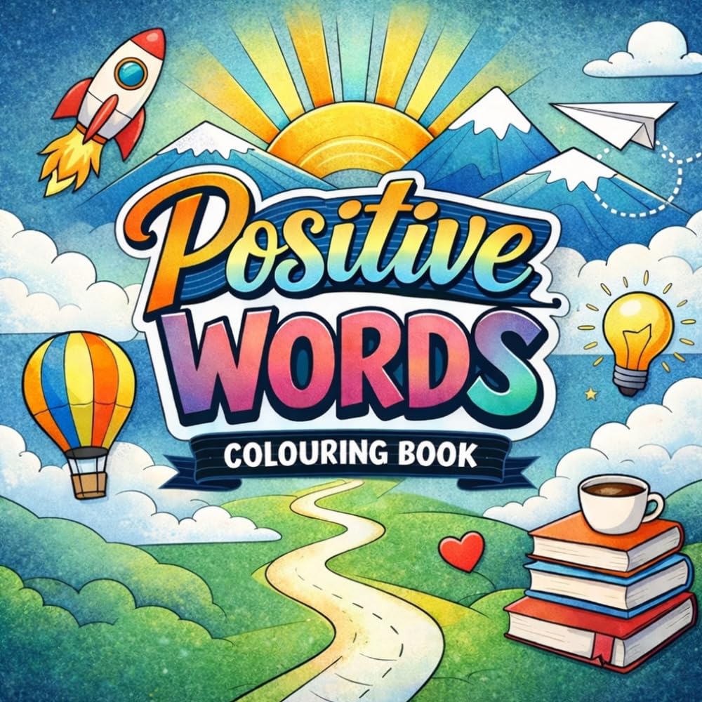 Positive Words: Colouring Book for Adults