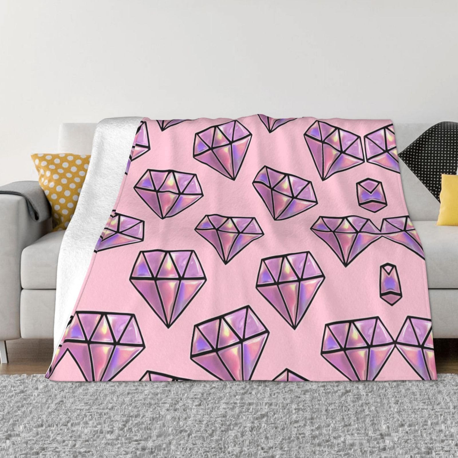 Couverture de lit en flanelle rose 203x152 plaid chaud grand format canapé chambre
