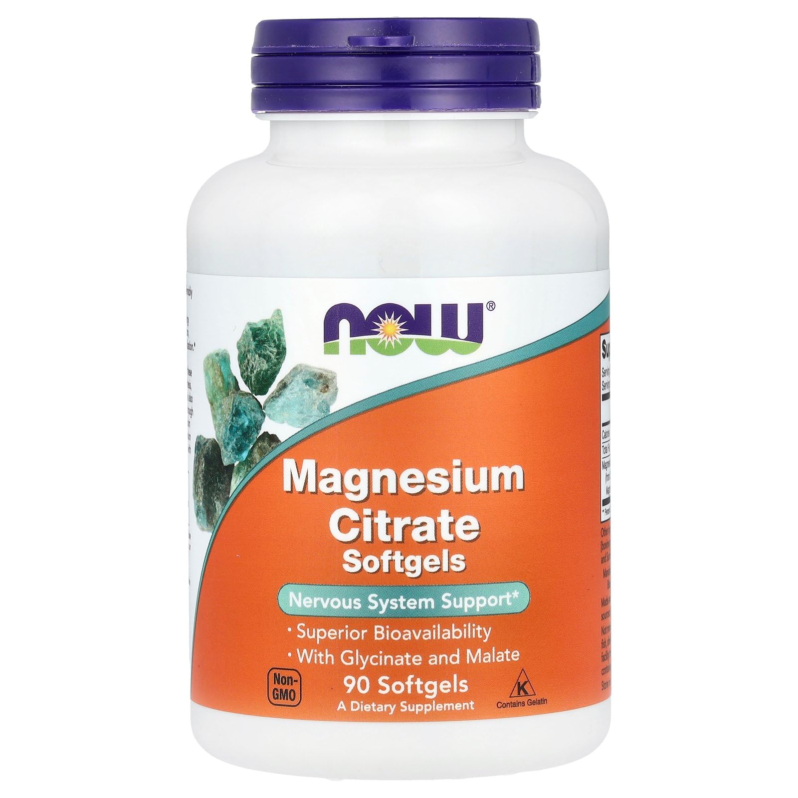NOW Foods Citrate De Magnésium Softgels - 90 Capsules - Complément Alimentaire Quotidien