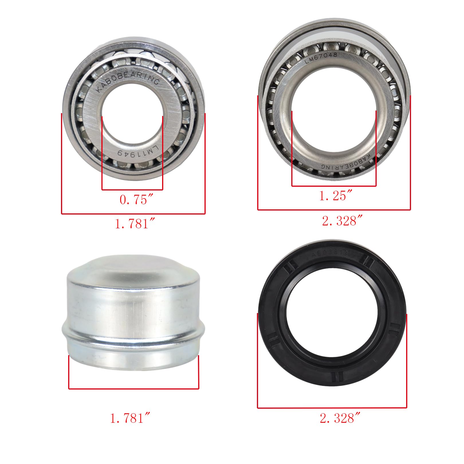 Trailer Wheel Hub Bearing Kit - LM11949/LM67048 -2