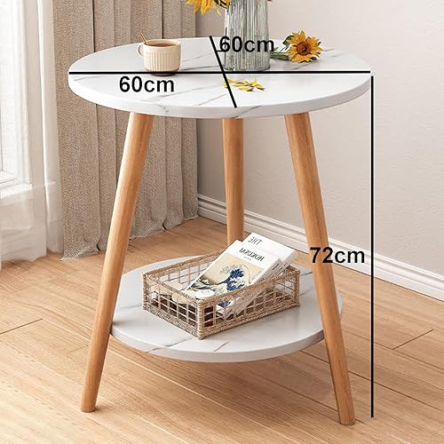 Miniatura 2 de Mesa auxiliar redonda pequeña para espacios pequeños, mesa auxiliar redonda, mesa auxiliar moderna de mediados de siglo, mesa auxiliar redonda de 2