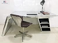 Vista 4 de Escritorio de ala hermosos muebles de escritorio de aluminio hechos a mano