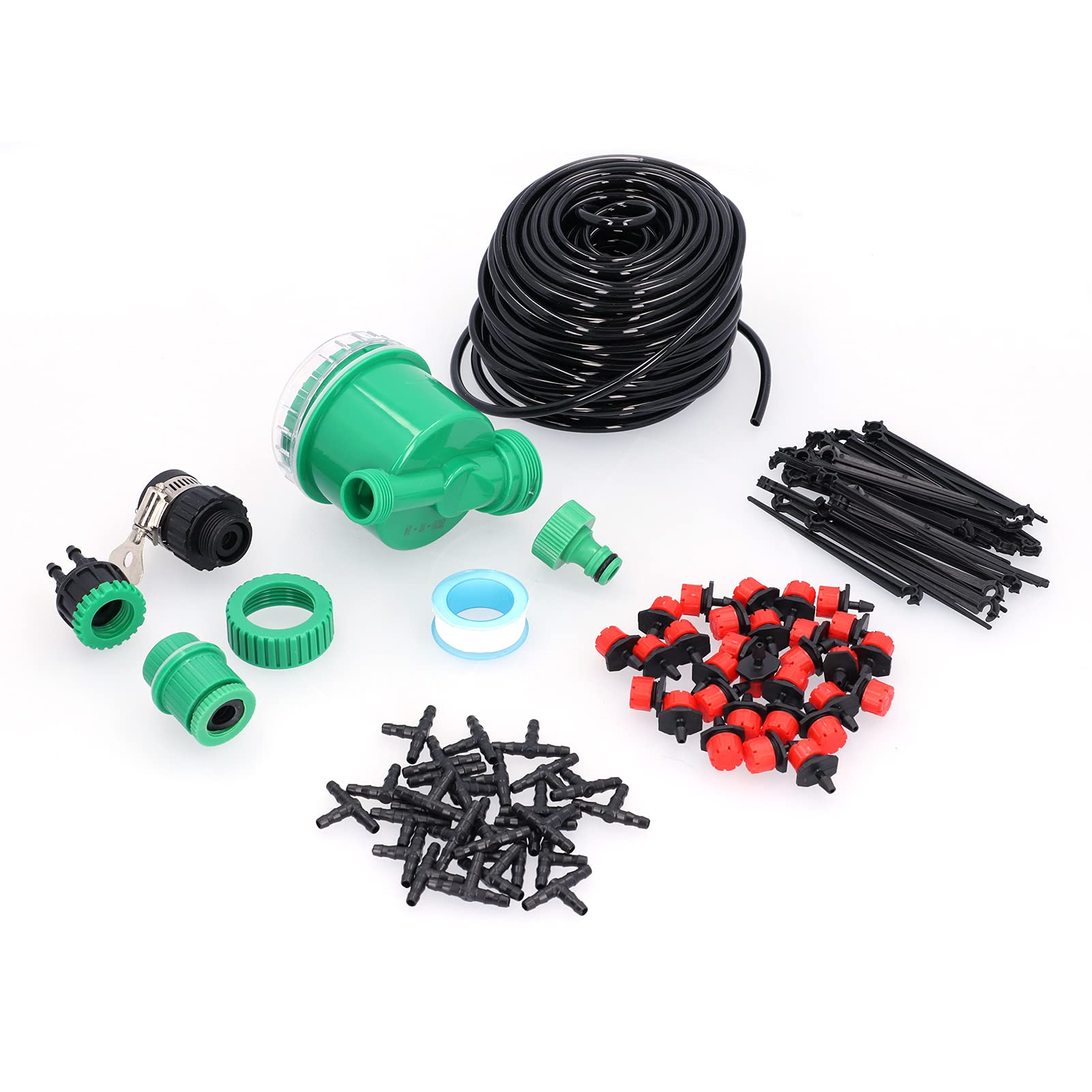 Pilipane di irrigazione a Goccia Kit di irrigazione Automatica per Fiore da Giardino con drippetta Regolabili a Tubo da 25 m G1/2 G3/4 Connettore di rubinetti ABS PVC Materiale