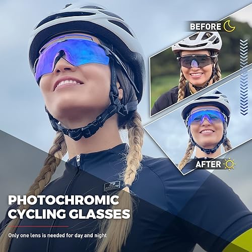 Miniatura 7 de SCVCN Gafas de ciclismo fotocromáticas para hombres y mujeres, gafas de sol deportivas HD, MTB, ciclismo, montar en bicicleta de montaña