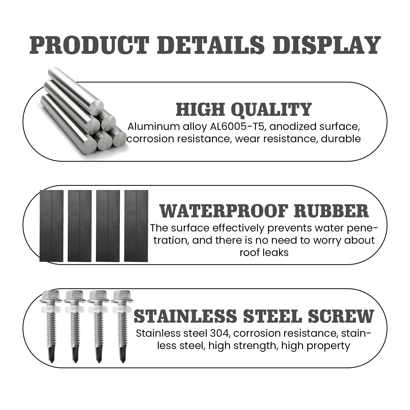 Support Panneaux Solaires Kit De Montage Solaire Complet - 6 Rails Aluminium 12cm Pour Panneaux 30/35mm | Installation Facile Et Sécurisée Rails Montage Aluminium Pinces Z Panneaux Solaires Toiture