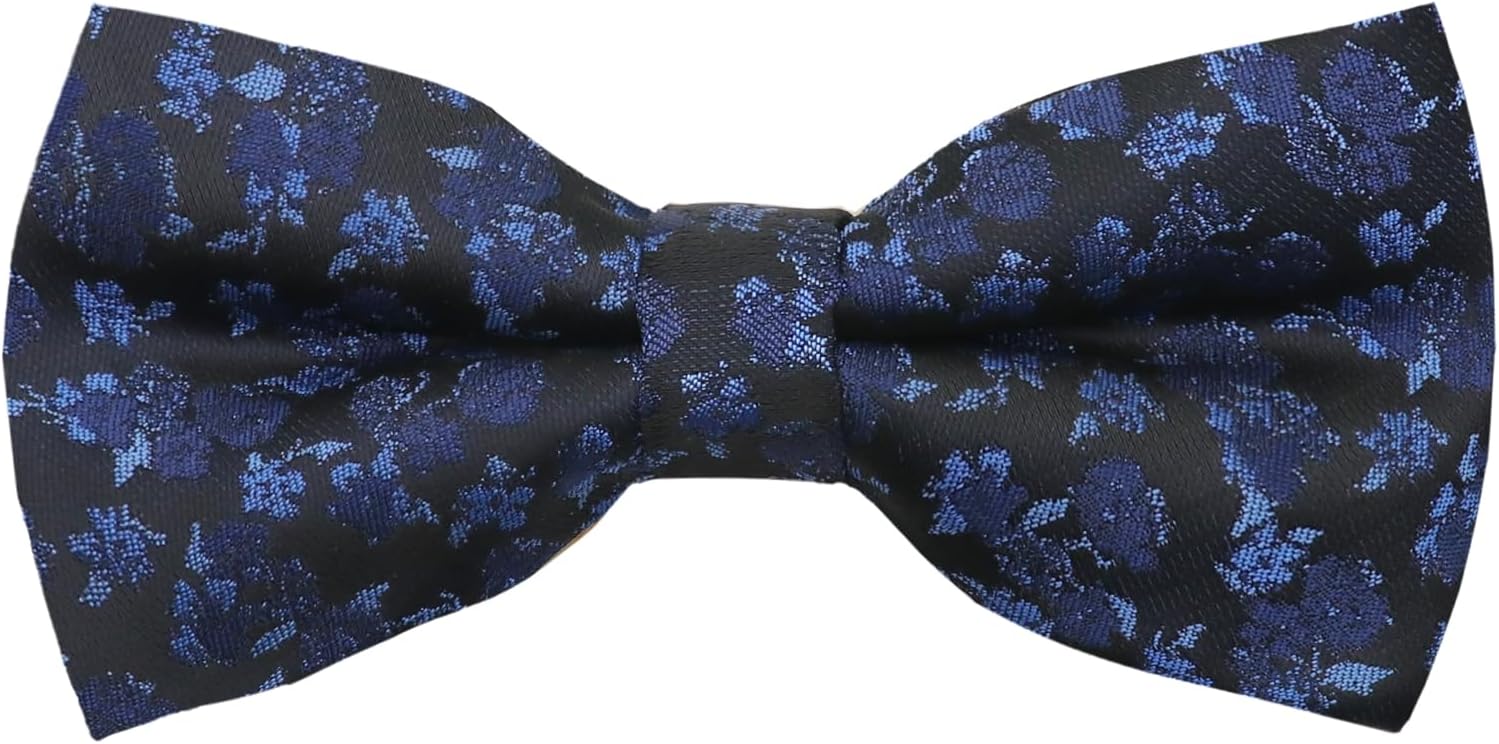 Floral Bow Ties for Men, Adjustable Pre-tied Mens Bowtie Flower Men's Bowties for Wedding Party Prom Work Date