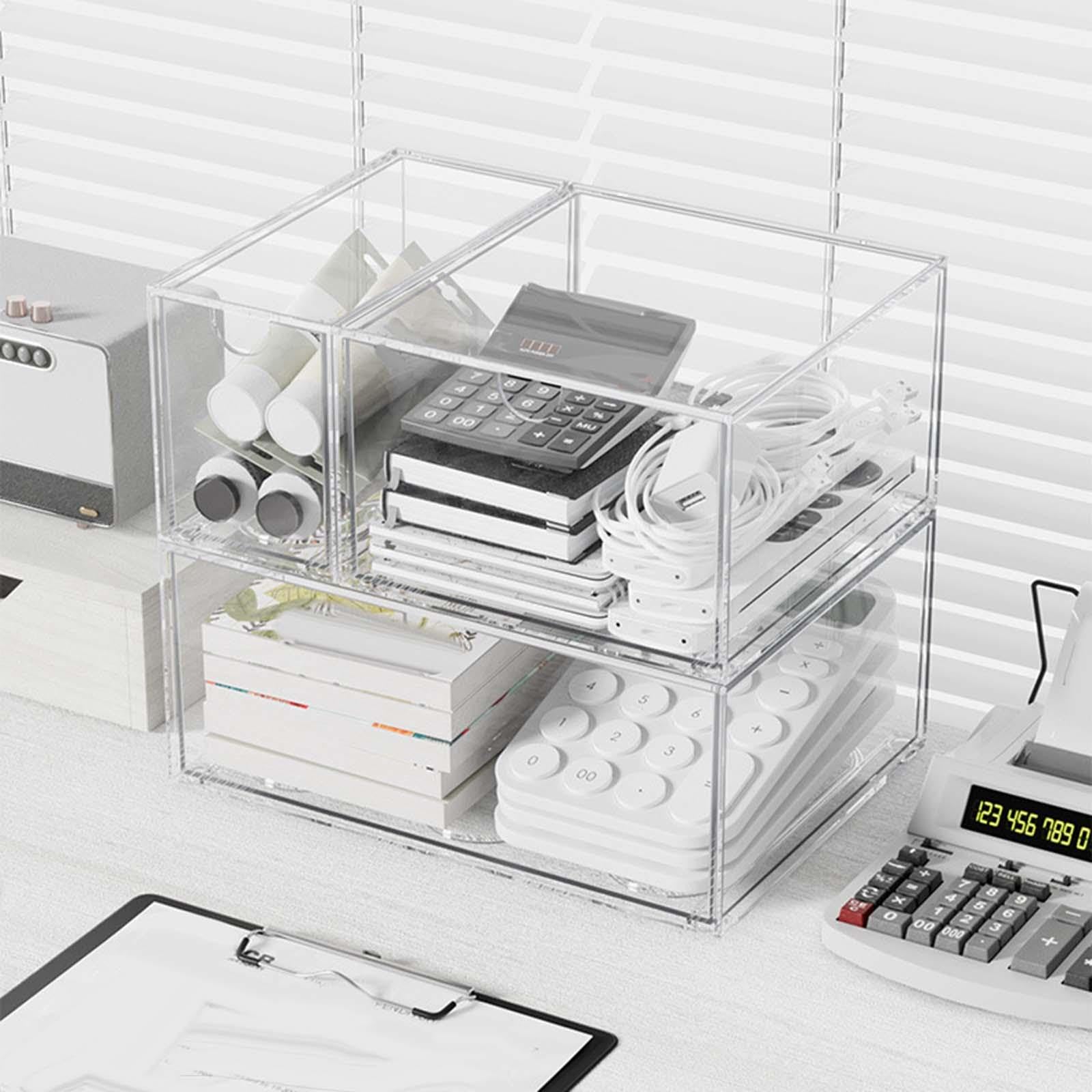 CALANDIS® Clear Stackable Storage Drawer Makeup Organizer for Cosmetics Vanity Cabinet XL | Storage Boxes | Home Organization | Household Supplies & Cleaning 2