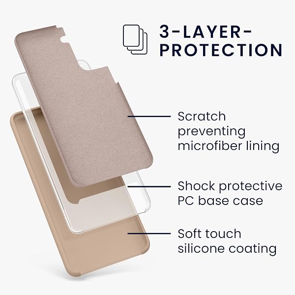 kwmobile Carcasa Compatible con Samsung Galaxy S21 Funda - Case TPU y Silicona antigolpes - Apto Carga inalámbrica - nácar - 2