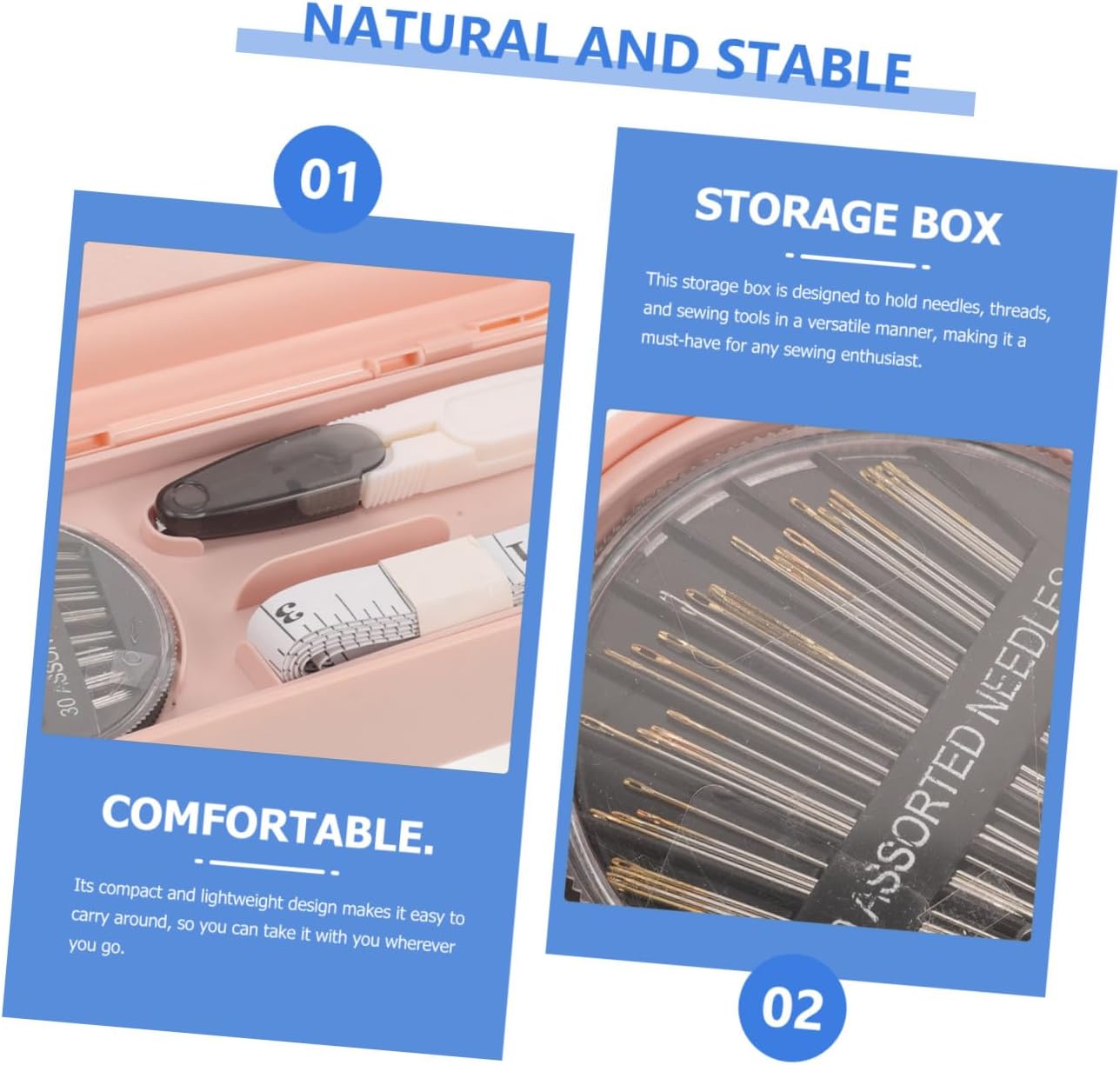 Portable Sewing Tool Kit for Household Use, Pink