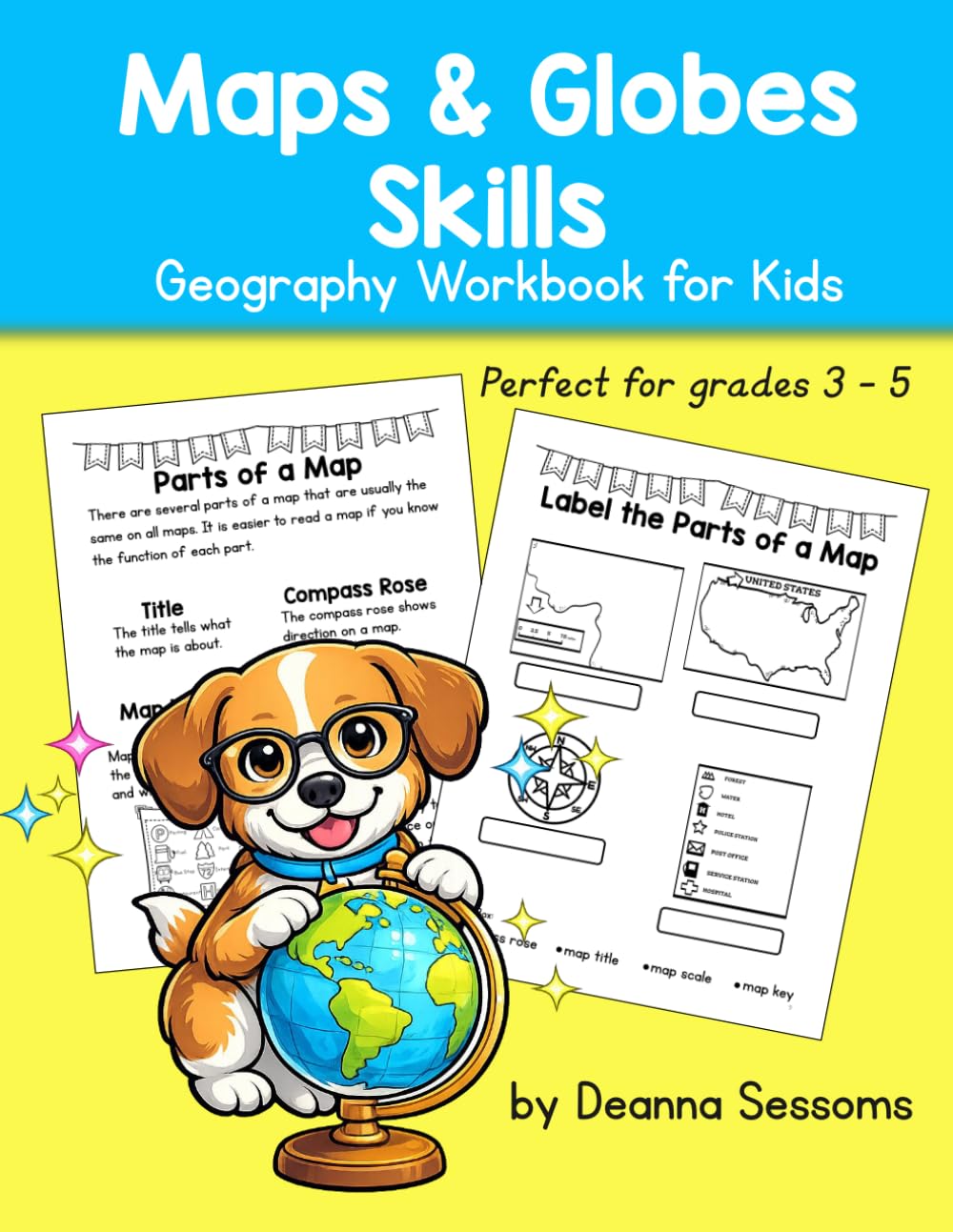 Maps and Globes Skills Geography Workbook Grades 3 - 5