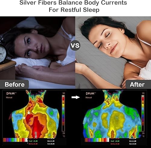 Miniatura 2 de Hoja de tierra para tierra, 95% algodón orgánico + 5% fibra de plata, sueño mejorado, alivio del dolor (60 x 80 pulgadas)