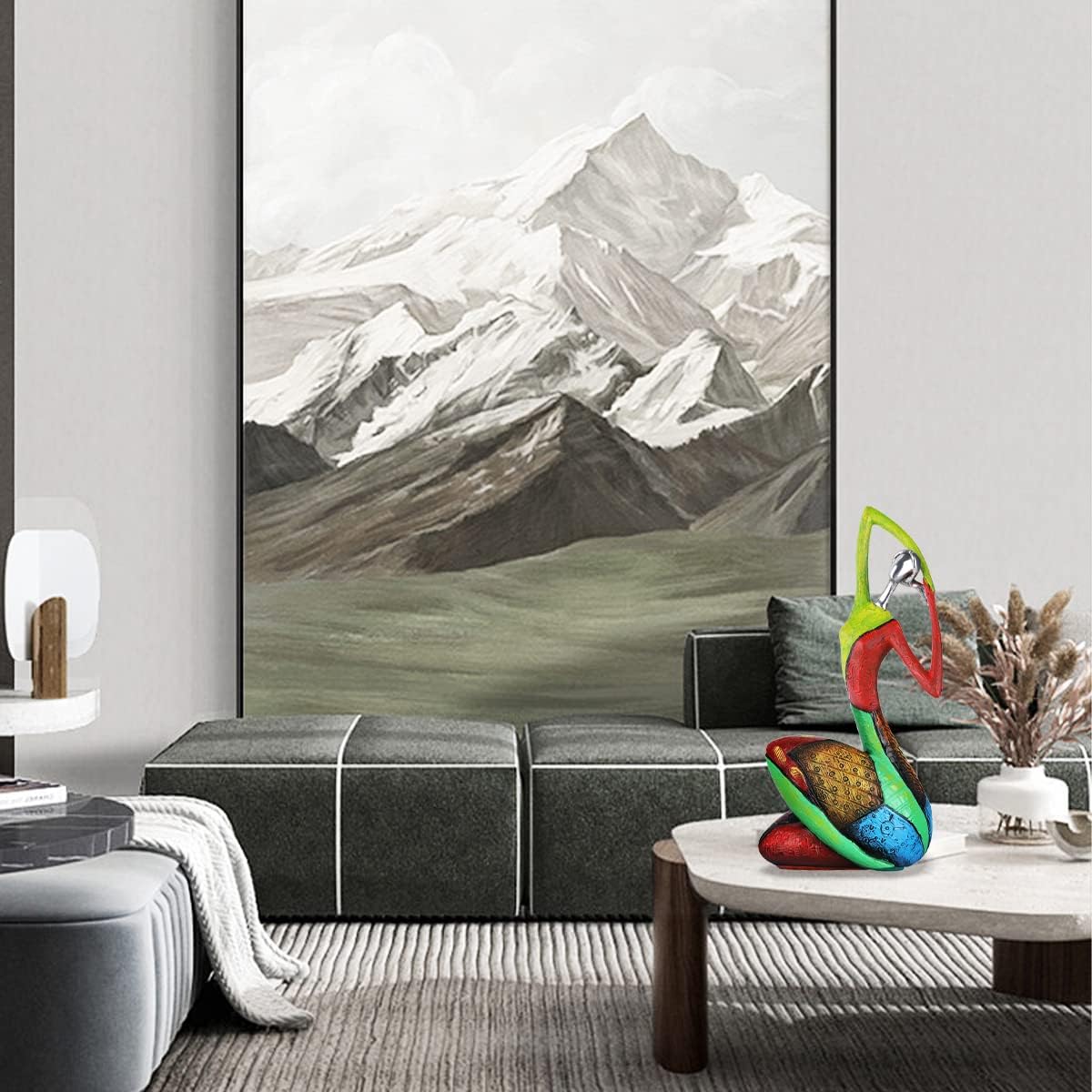 Minimalist Abstract Yoga Art Woman Statues and Sculptures, Creative Full-Color Oil Painting Art Female Statue, Modern Living Room Room Porch Centerpieces Bookcase Entryways Desktop Decor Crafts (C)