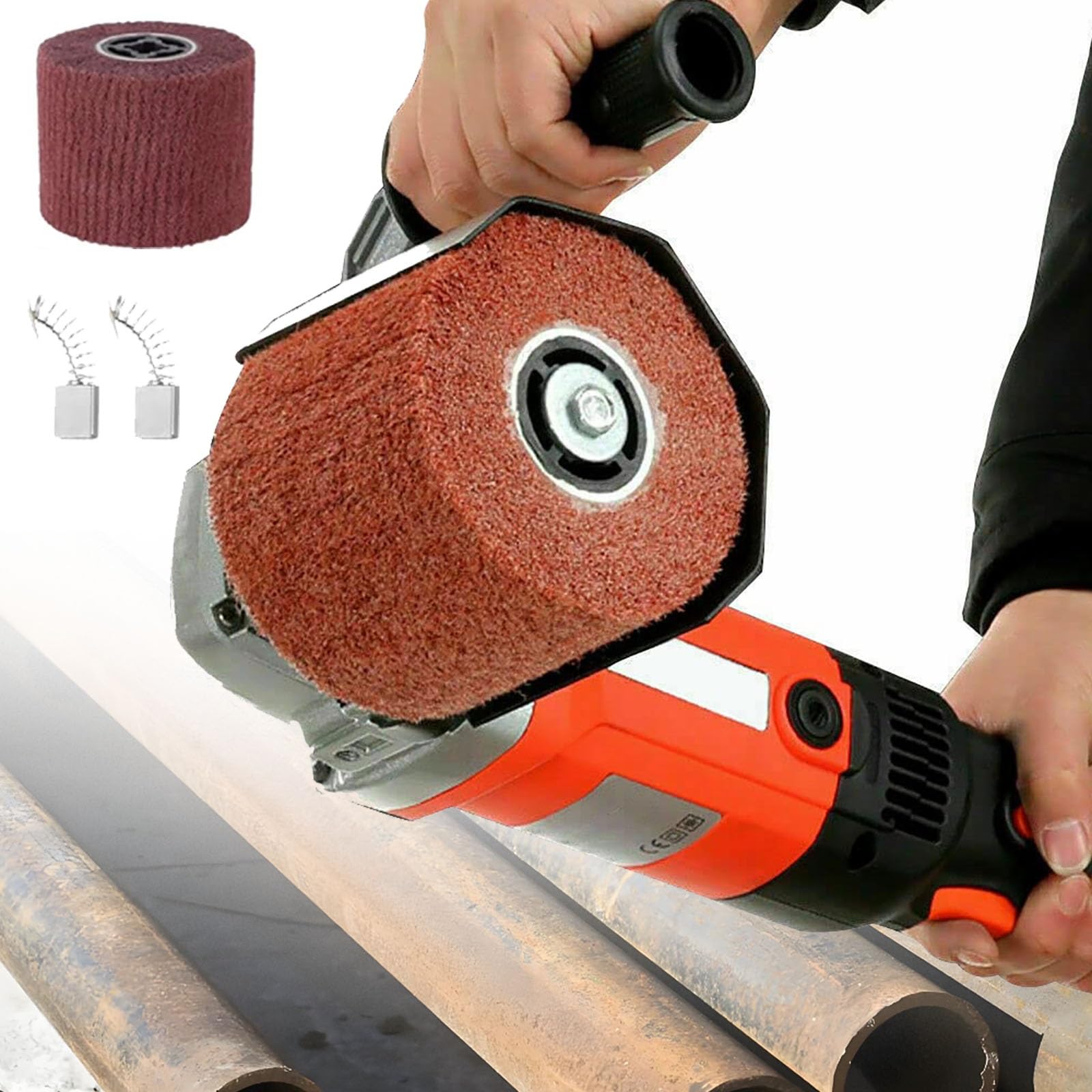 Ponceuse et polisseuse électrique à tambour 1400 W for bois, métal, acier inoxydable, 8 vitesses, outil de brunissage for la rénovation de surfaces