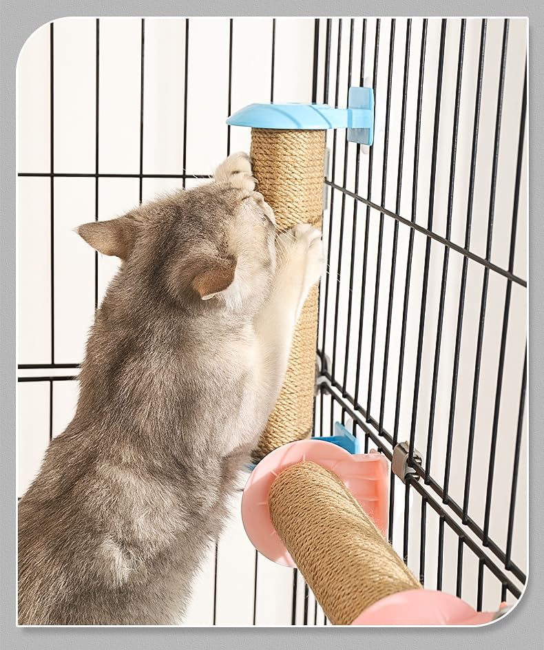 Rascador para gatos de sisal natural con textura de cuerda, colgante, rosa mediano miniatura 7