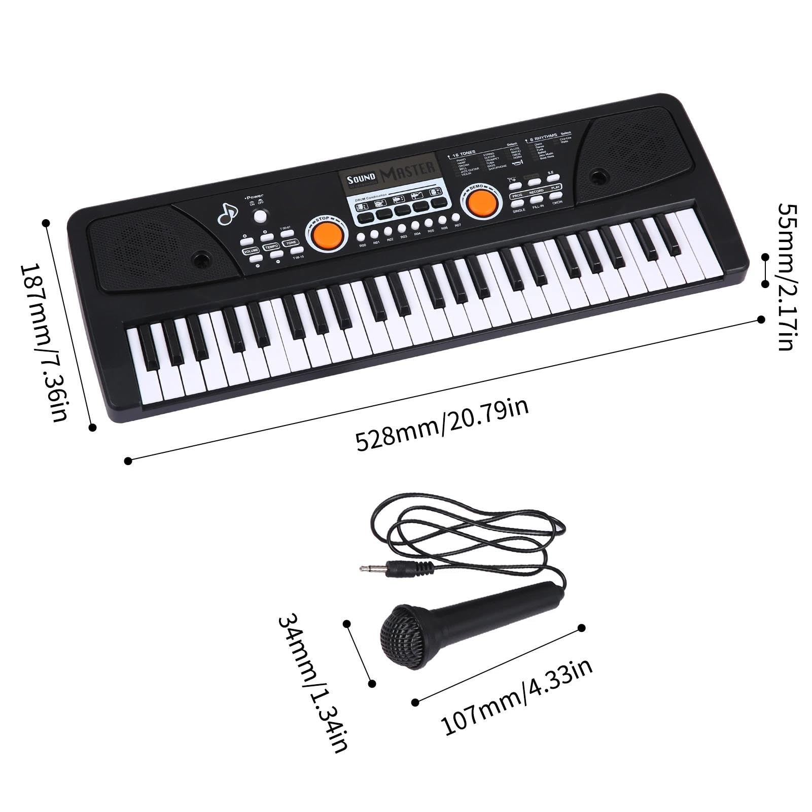 Tastiera Digitale Per Principianti Tastiera Elettronica Per Organo USB A 37 Tasti E 49 Tasti Tastiera Elettronica Digitale Con Microfono(49Keys)
