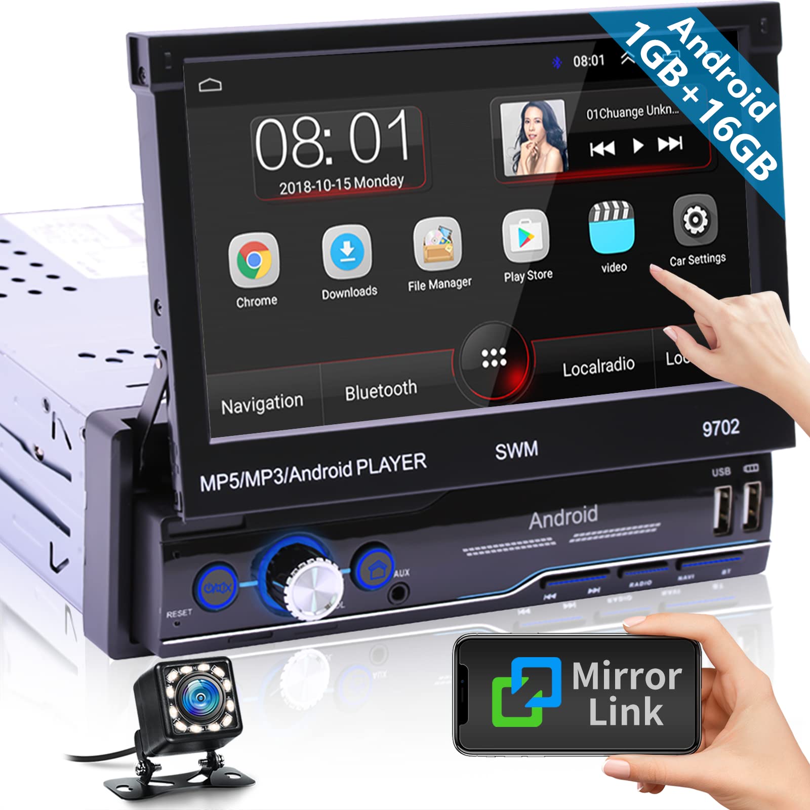 Buy Hikity Android Car Stereo Single Din with Sat Navi Bluetooth Car