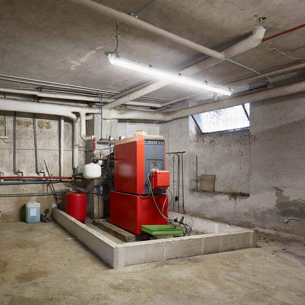 NCC-Licht LED Feuchtraumleuchte Wannenleuchte 120cm IP65 2 x 18W T8 4000K Neutralweiß durchgangsverdrahtet, Deckenlampe für Keller Werkstatt Garage mit Sensor