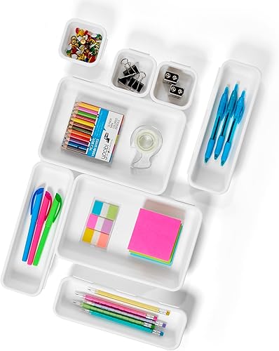 Madesmart Paquete de compartimentos con enclavamiento, blanco, 8 piezas