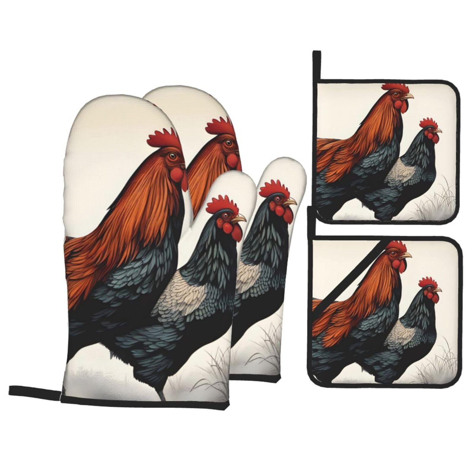 Gant de cuisine motif poulet pour sortir les plats chauds du four
