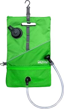 Kurgo Go Portable Outdoor Dog Shower | Holds 6L/1.59 Gal, Rolls up for Easy Storage, Adjustable Strap Latches to Car, Tree or Tailgate for Camping or Beach Baths