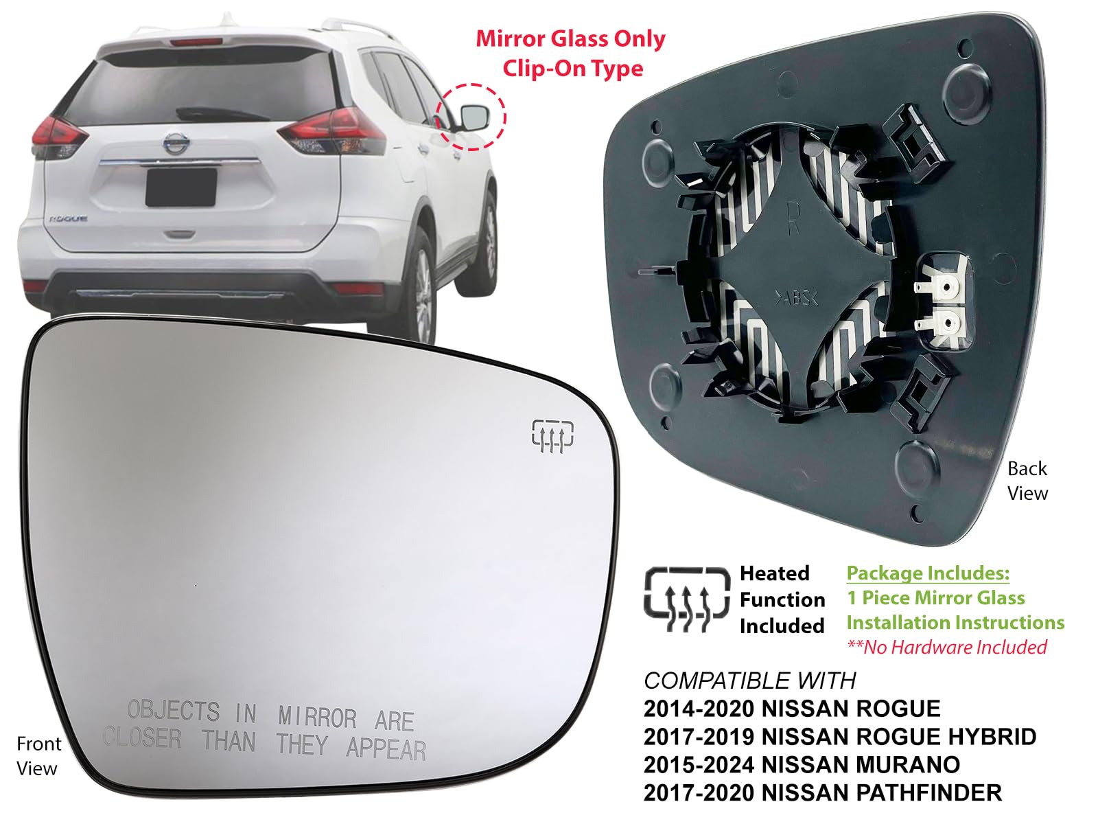 Amazon.com: APA Replacement Mirror Glass for 2014-2020 ROGUE