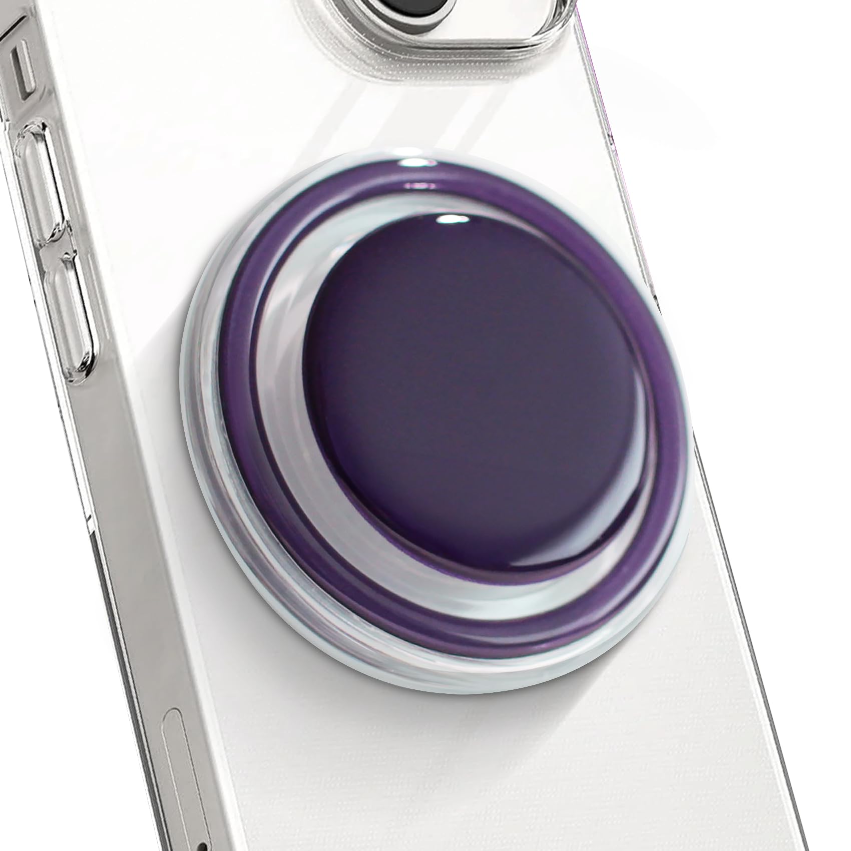 OnTheGrip Cute Solid Macaron Color Round Shape Collapsible Mobile Phone Grip Stand Holder for Smartphone Tablet Cell Phone Accessory (Purple)