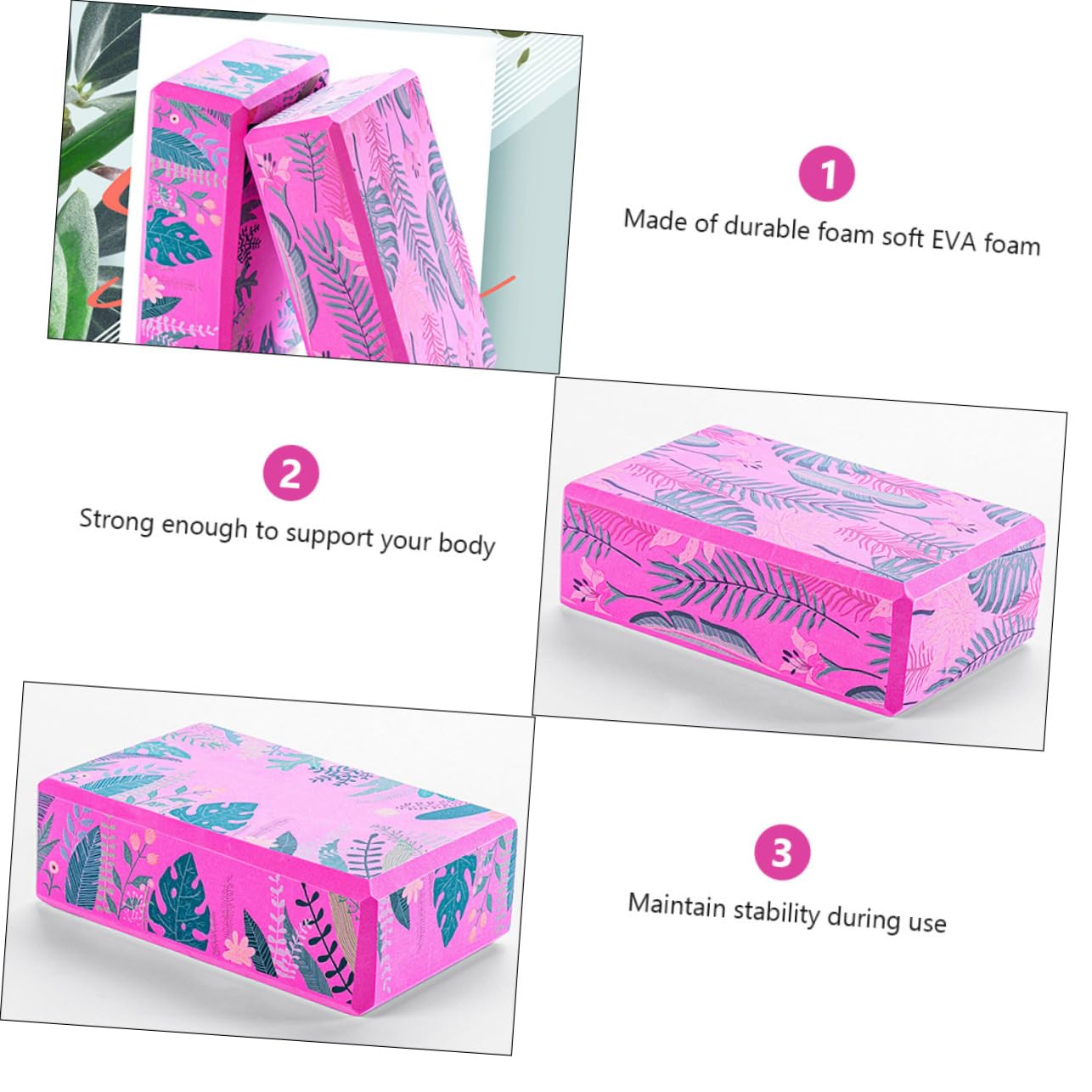 Mipcase 6 Pezzi 1 Set Mattone Yoga Ad Alta Densità Blocco Antiscivolo Polso Yoga Mattone Yoga in Sughero Semplici Cuscinetti Per Lo Yoga Mattoncini Fitness Bambino Dedicato Eva Blocchi