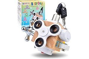 Montessori Toys Busy Cube, Fidget Activity Cube for ADHD Kids Aged 3-5