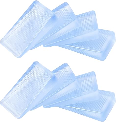 8 Piezas de Cuñas de Nivelación de Mesa y Cama de Goma Transparente, Kit de Mejora del Hogar con Cuñas para Inodoro y Tina de Hidromasaje,