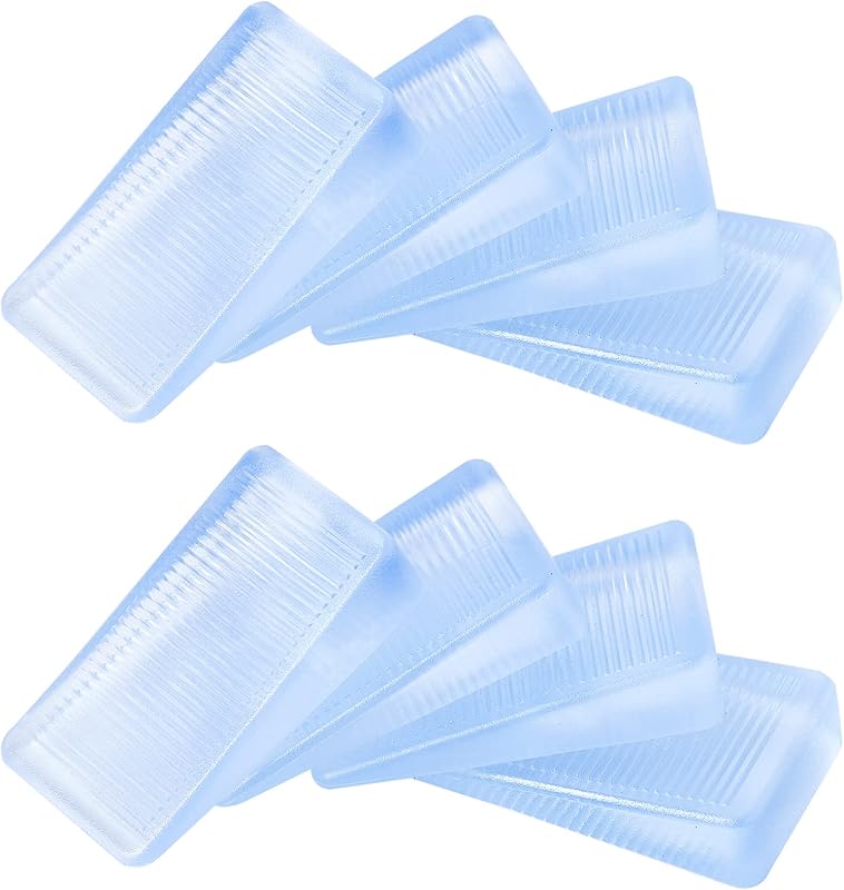 ZZRANYE 8 Pcs Rubbery Clear Table & Bed Leveling Wedges, Home Improvement Kit with Toilet & Hot Tub Shims, DIY Wedge Levelers (10mm)