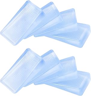 8 Pcs Rubbery Clear Table & Bed Leveling Wedges, Home Improvement Kit with Toilet & Hot Tub Shims, DIY Wedge Levelers (10mm)