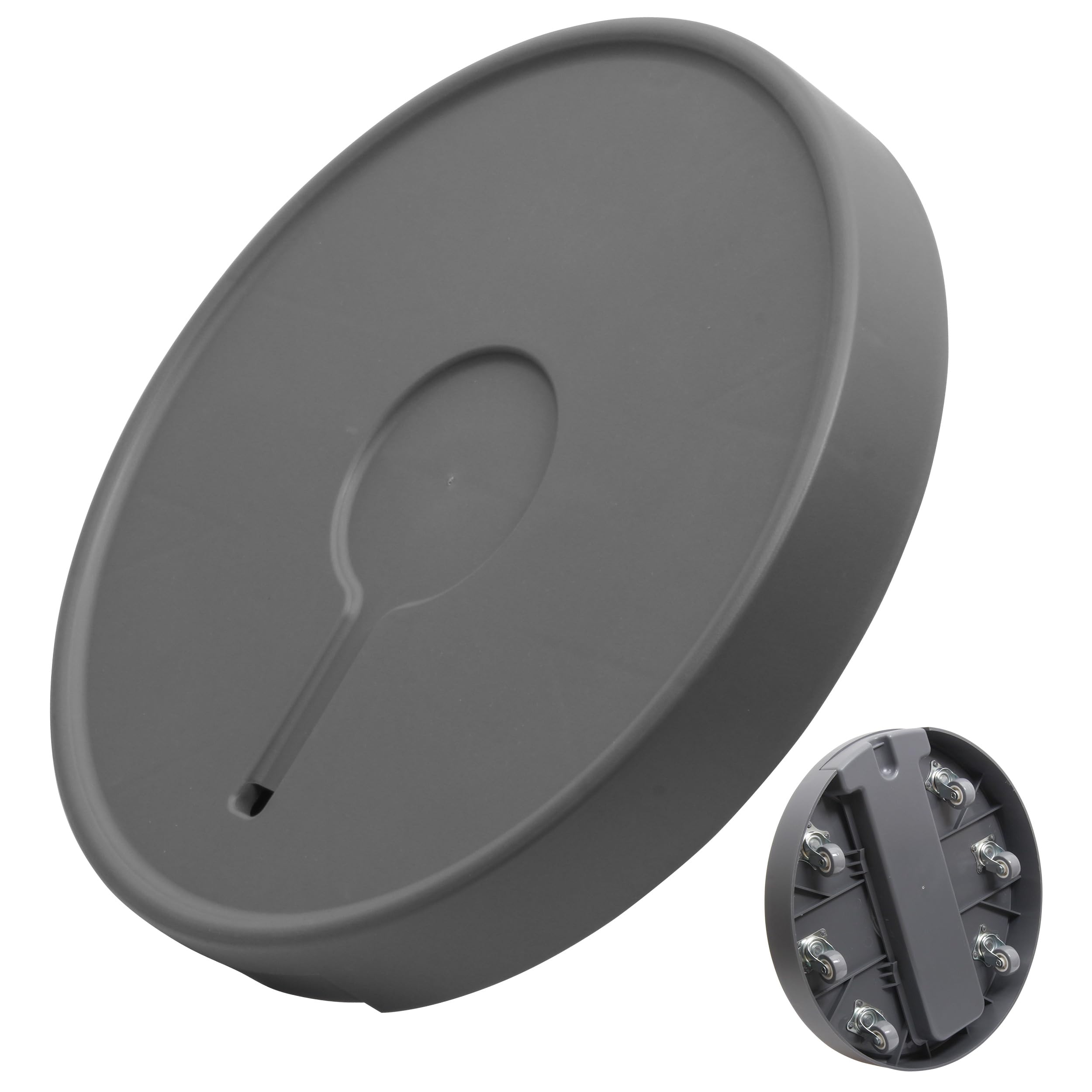 Portavasi per piante con ruote invisibili, supporto per piante per interni ed esterni, 420 mm, grigio, capacità massima di carico 200 kg (2 pezzi)