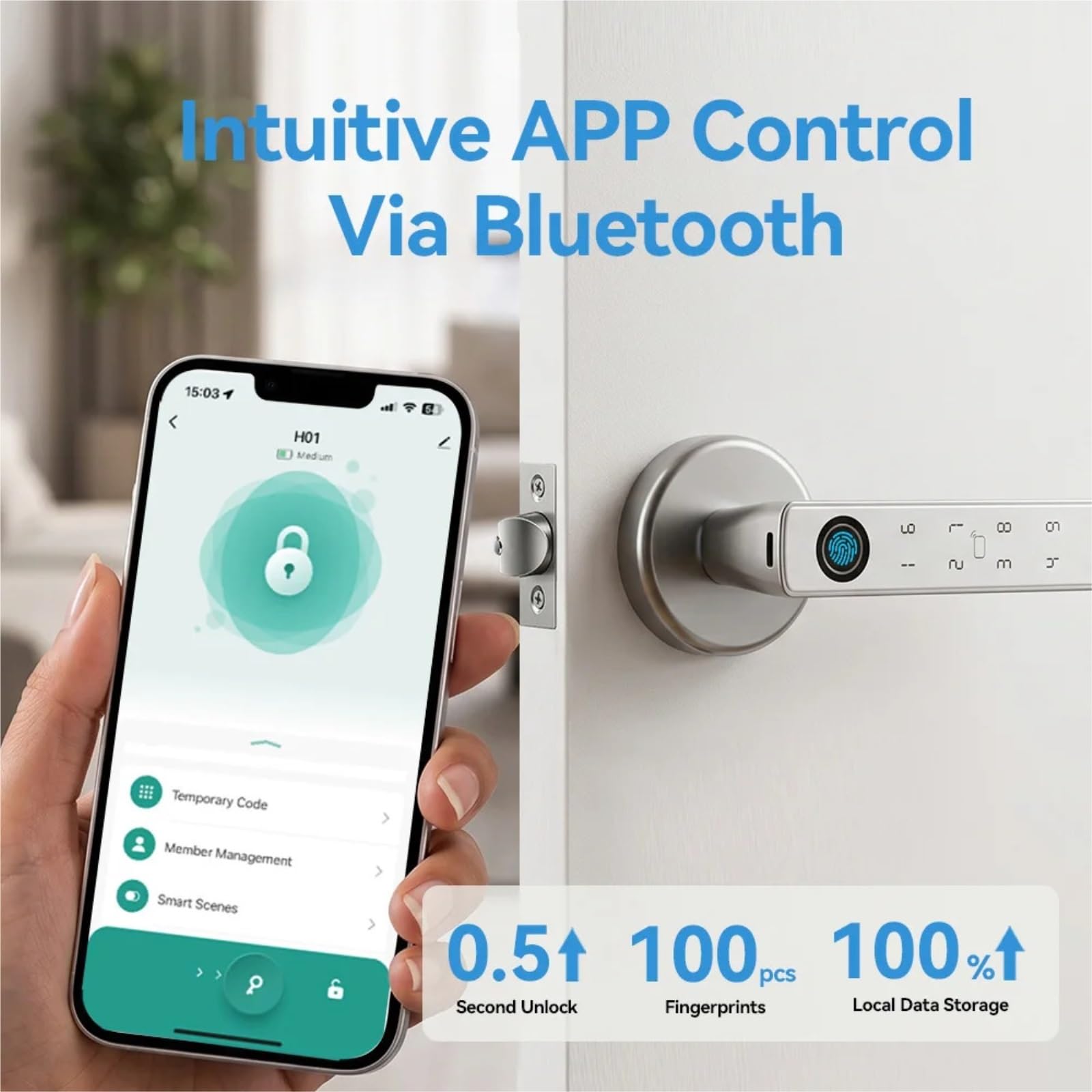 Serrure de porte intelligente Bluetooth Tuya