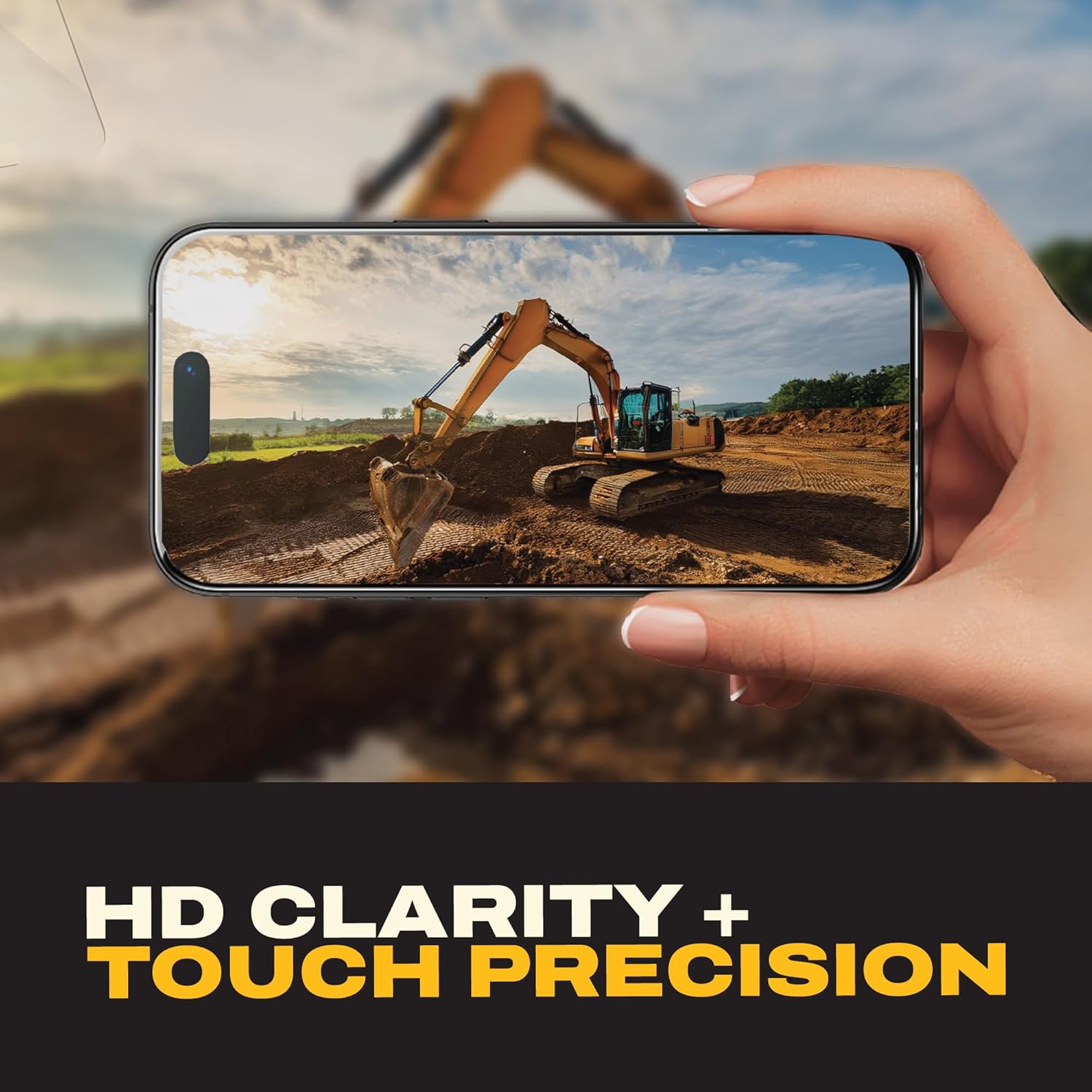 DEWALT Heavy Duty Glass Screen Protector Compatible with iPhone 17, 2 Pack Protective Tempered Glass Screen Shield, Oleophobic Case Friendly, Perfect Install Tool Included, HD Clear - Image 5