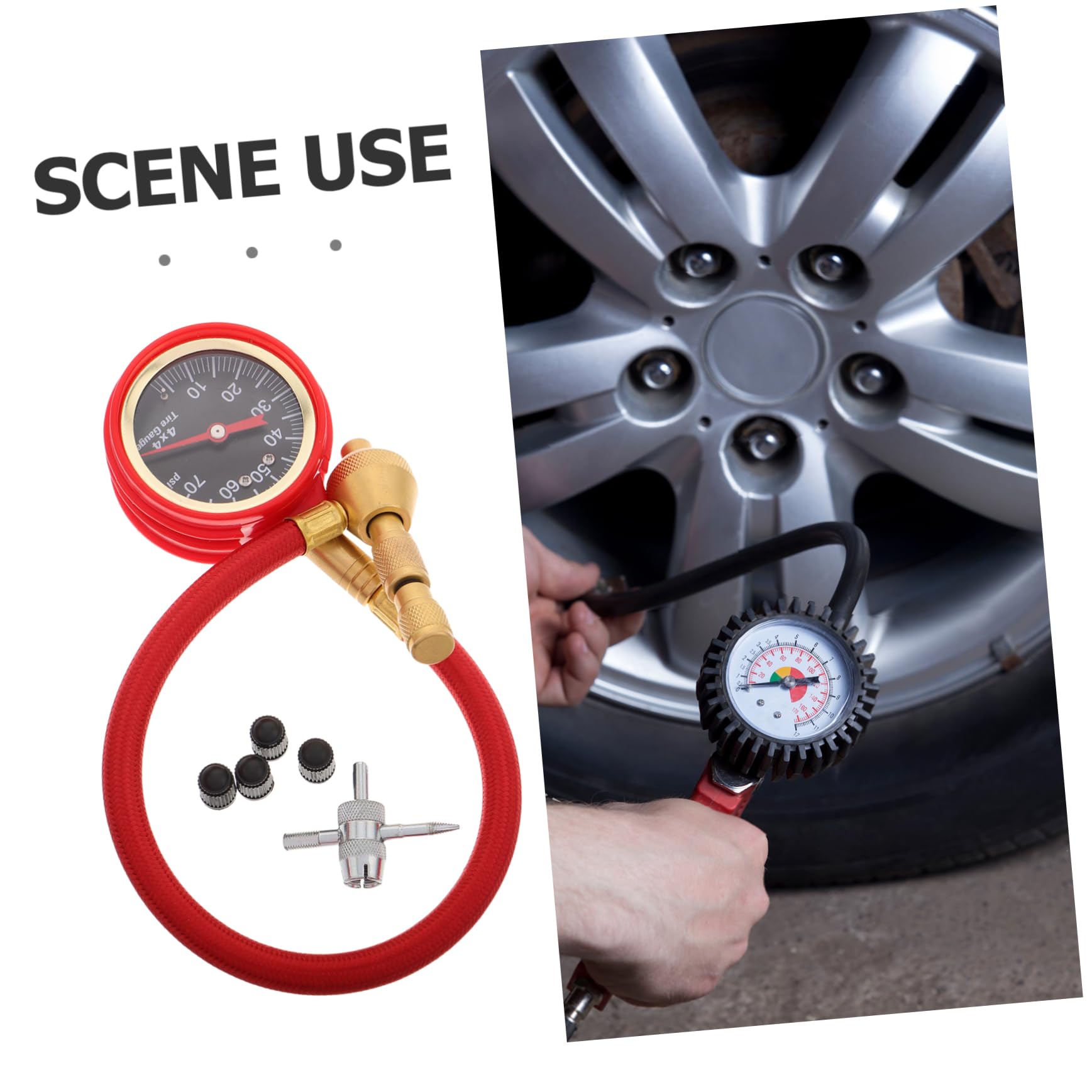 1set Manometro Per Pressione Pneumatici Professionale Con Dial Di Precisione Accessorio Multiuso Per Auto e Camion Installazione Facile Realizzato e Misurazione Accurata Per