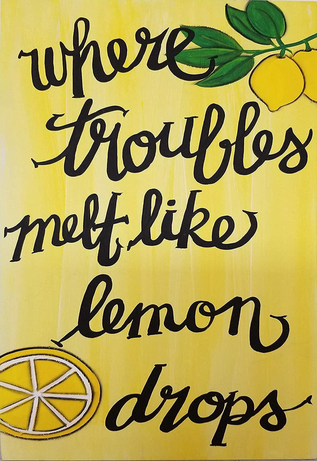 Where Troubles Melt Like Lemon Drops Vintage Tin Sign Hippie Wall Decor Art Room Home Office Bedroom Living Metal Fun Decor Housewarming Gift 12x8inch