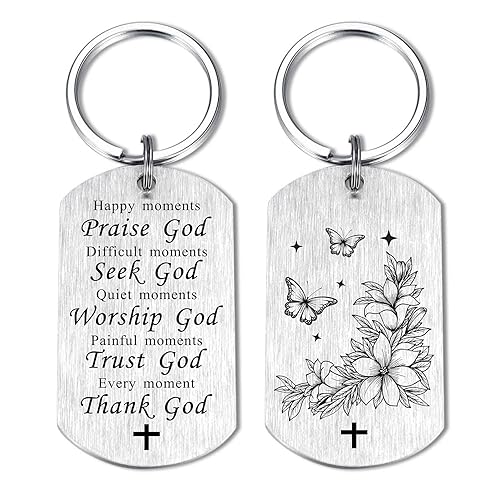 SOUSYOKYO Religious Keychain Christian Gift for Women Men, Godly Ideas,